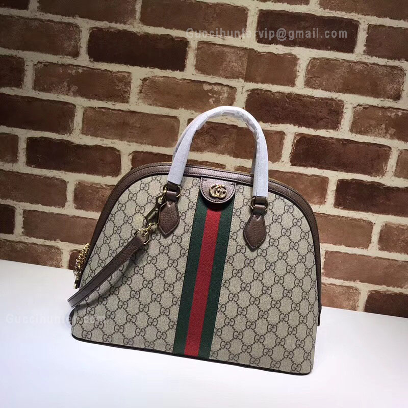 Gucci Ophidia GG Medium Top Handle Bag Brown 524533